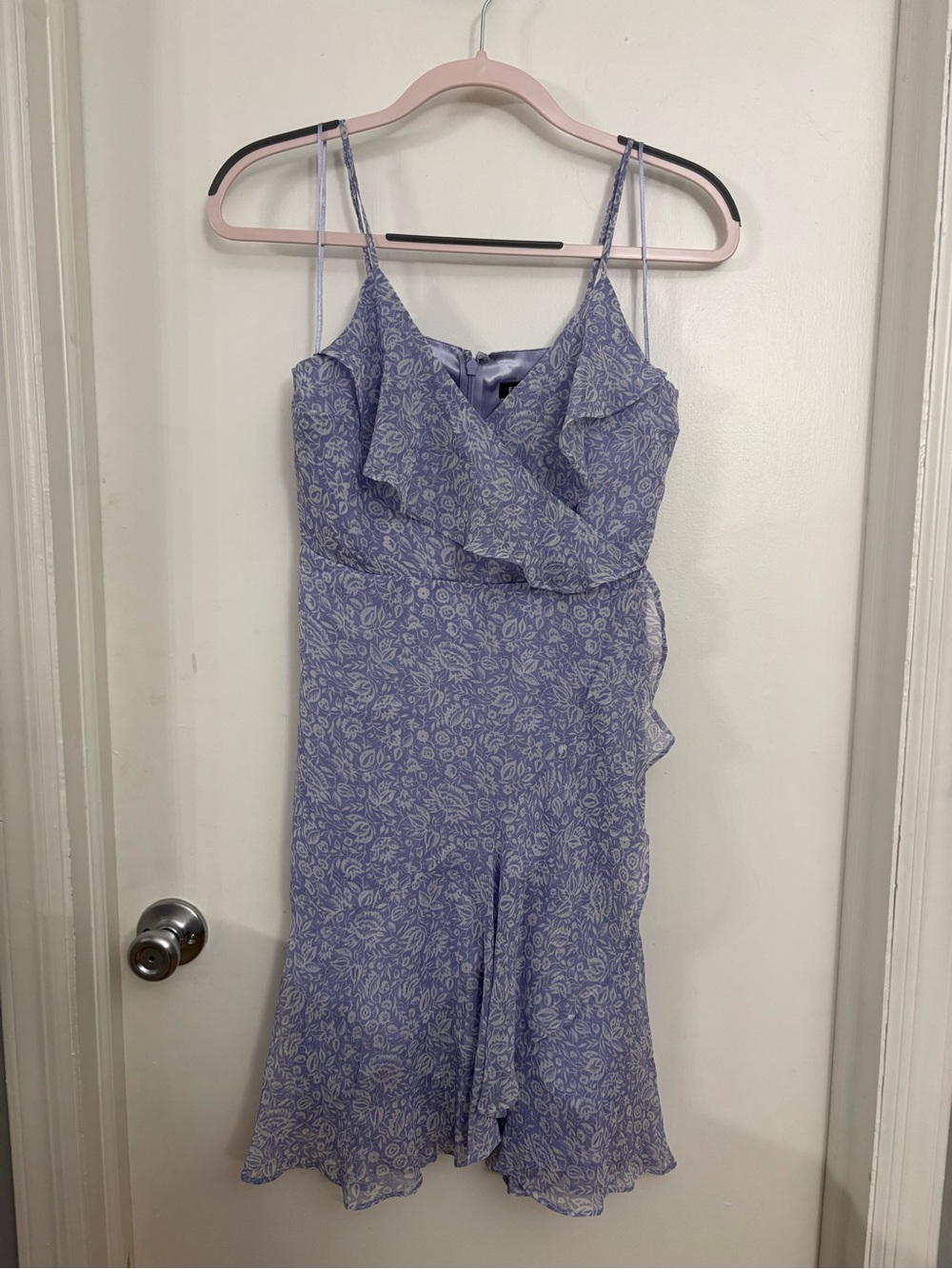 Express Lavender Floral Ruffle Midi Dress